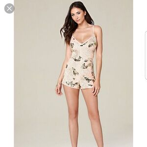 Bebe harley floral sequin romper
